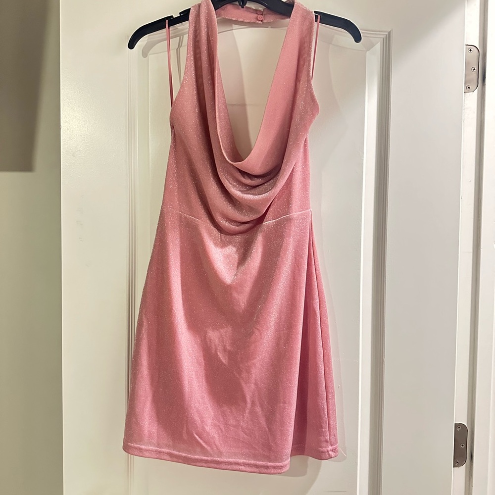 Le Lis Cowl Pink Mini Dress